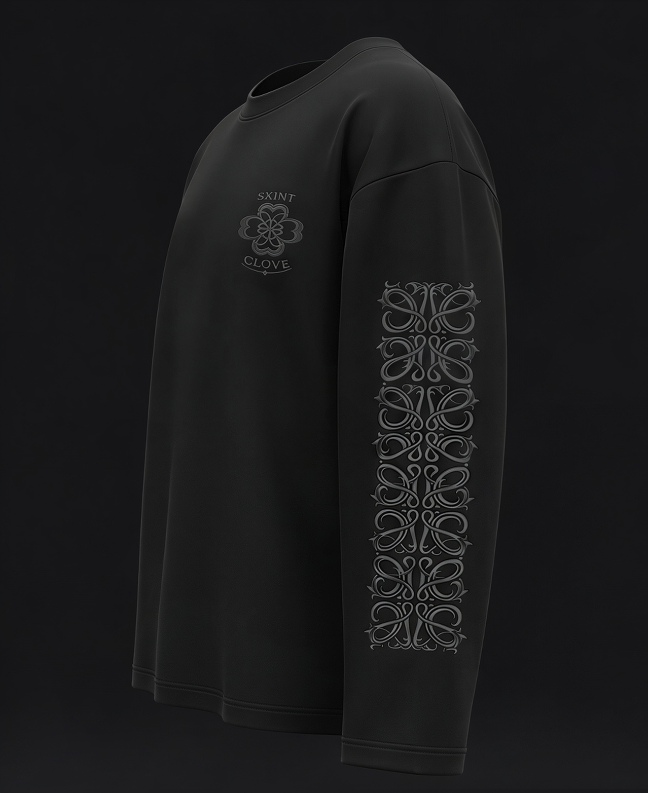 Signature SC Long Sleeve Tee – Black Chrome